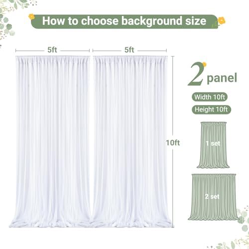 White Tulle Backdrop Curtain for Wedding Parties,10ft x 10ft Wrinkle Free Curtain Backdrop,2 Layer Drapes for Backdrop,Polyester Wedding Back Drop for Bridal Shower Birthday Baby Shower Photography - Image 7