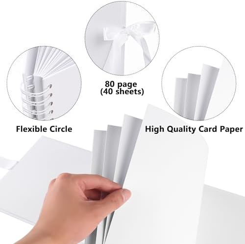 Vienrose Large Scrapbook 12x12 Inch, Photo Album Scrapbook DIY White Thick Kraft Paper Memory Book, Scrap Book Photo Albums for Couple Baby Wedding Family - Image 5