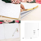Andaz Press Personalized Wedding Guestbook with Gold Accents, Simple Leaf Design White Guest Sign in Guest Registry 120 Pages 8.5 X 8.5 Memories Book for DIY, Scrapbook, Photo Album - Image 5