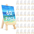60 Pcs 5 Inch Mini Wood Display Easel, Small Wooden Easel Stand Art Craft Painting Triangle Stand Canvas Holder for Card Artist Photos Tabletop by Unknown