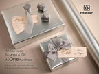 Vitalizart Matte Metallic Silver Wrapping Paper Set 30" Ribbons & Gift Tags - Image 5