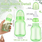 TrelaCo 20 Pcs Bottle Chug Game Animal Baby Shower Favors Transparent Green - Image 3