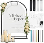 Arch Wedding Welcome Sign Stand with Holder - Elegant Metal Easel Display for Seating Chart, Reception Signs, Welcome Board - 30+ Customizable designs for Baby, Bridal Shower - Versatile Party Sign Holder by kiniu