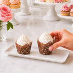 Restaurantware-Premium 1.2-oz Baking Cups: Regular-Tulip Paper Baking Cups Perfect for Muffins, Cupcakes or Mini Snacks - Brown Chocolate Wisp Print Design - Disposable - 200-CT - Image 5