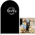 Black Arched Fabric Backdrop Covers We Can Bearly Wait Theme Arch Stand Cover for Baby Shower Birthday Party Decoration Props (4.6x8FT) by KONPON