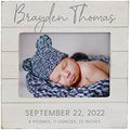 Personalization Universe Personalized Simple and Sweet Baby Shiplap Frame 5x7 Horizontal Picture Frame - Rustic Whitewashed Wood Photo Frame for Newborn, Boy or Girl, Newborn & Family Pictures, Tabletop Display with Easel Back Design by PersonalizationUniverse