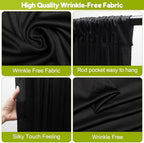 Wokceer Black Backdrop Curtain for Parties Backdrop Drapes, 2Pack 10x10FT - Image 4