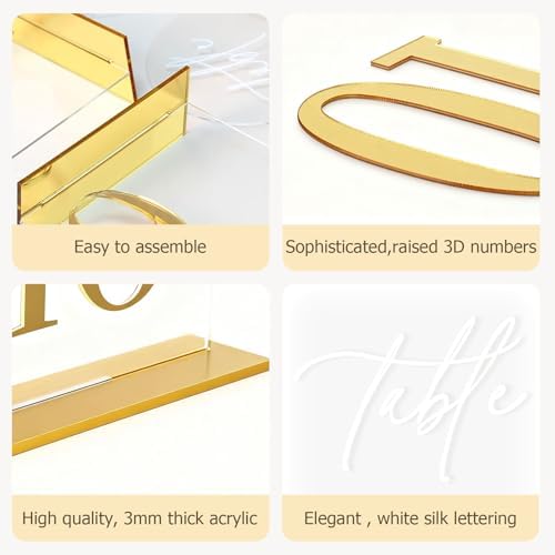 1-30Arch Acrylic Wedding Table Numbers With Stands 5x8 Inch Table Signs - Image 4