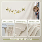 10×10ft Beige Backdrop Curtain for Weeding Parties, Wrinkle-Free Fabric Drape for Baby Shower, Birthday Party Decorations, Photography Photo Booth Background, Single Panel No Sewing, with Rod Pocket - Image 3