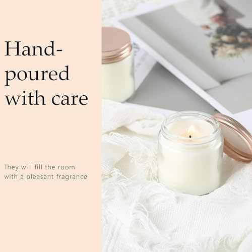 24 Pcs 4 Oz Mason Jar Candles, Lavender Scented Soy Candles Bulk Set for Stress Relief and Relaxation, Great Favors for Wedding, Christmas, Housewarming Gifts (Pink, Lavender, 24) - Image 5