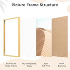 20x28 Metal Picture Frame, Aluminum Poster Frame with Real Glass, Gold - Image 4