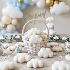 Moukeren 36 Pcs a Little Piece of Heaven Baby Shower Cloud Decorations Felt Fake Cloud Centerpieces for Tables Mini Artificial Clouds Decor for Baby Shower Nursery Room Decor - Image 4