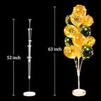 Cicicooie Balloon Column Stand Kit for Floor with String Light 2 Set Gold and Green Centerpieces Balloon Holder Decoration for Opening Adult Birthday Party Men Bachelor Party - Image 3