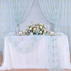 Floral Gauze Table Runner Centerpieces 10ft Embroidery Flower Tulle Spring - Image 3