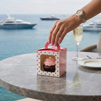 Restaurantware-Pastry Tek 4.5 Inch Individual Cupcake Boxes, 100 Polka Dots Cupcake Favor Boxes - Fits 1, With Window, Pink Paper Cupcake Gift Boxes, Built In Handle, For Weddings Or Parties - Image 5