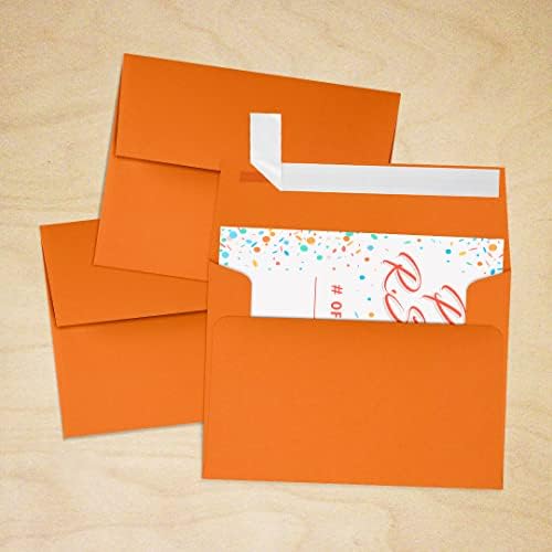 LUXPaper A2 Invitation Envelopes | Peel & Press | 4 3/8" x 5 3/4" | Mandarin Orange | 80lb. Text | 250 Qty - Image 7