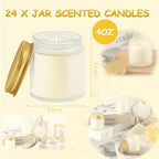 ACITHGL 24 Pcs Frosted Glass 4oz Mini Mason Jar Candles Small Lavender Scented Candles Bulk Aromatherapy Ideal Souvenir Favors for Wedding Birthday Party (Gold, Frosted, 24) - Image 2