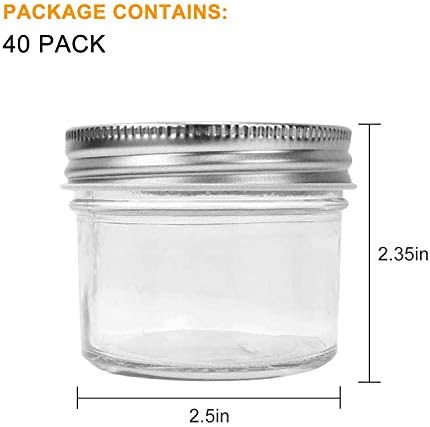 Accguan 4oz / 120ml Mason Jars Glass Jelly Jars, Canning Jars With Regular Lids, Ideal for Honey,Jam,Wedding Favors,Shower Favors, 40 Pack - Image 2