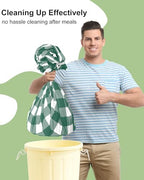 Smiry 12 Packs Gingham Disposable Table Cloth, 54 x 108 Inch Waterproof Plastic Tablecloth, Rectangle Hunter Green and White Checkered Table Covers for Picnic, Birthday, Party - Image 5