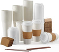 JOLLY PARTY 50 Pack 20 oz Disposable Paper Coffee Cups with Lids & Sleeves by JOLLYPARTY