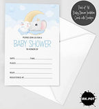 Pack of 30, Boy/Girl Baby Shower Party Collection, Baby Shower Invitation Cards, Fill in the Blank Invites WIth Envelopes, Baby Elephant Theme Party Supplies - Image 2