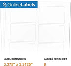 OnlineLabels 3.375" x 2.3125" Labels - Aggressive White Matte - 250 Sheets - Image 2