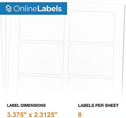 OnlineLabels 3.375" x 2.3125" Labels - Aggressive White Matte - 250 Sheets - Image 2