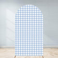 Checkered Gingham Arch Backdrop Cover 7.2ft Blue and White Plaid by Unknown