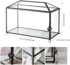 12.6" x 6" x 9" Wedding Glass Card Box with Slot and Lock for Wishing Well, Keepsake, Envelope - Birthday Party Reception Decor, Black (Glass Box Only) Slot Length 7.3 Inches - Image 4