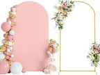 Wokceer 7.2FT Arch Backdrop Stand and Cover Set,Arch Stand with Blush Cove by Wokceer