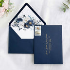 PONATIA 50 PCS/Pack A7 Envelopes, Navy Blue Euro Flap Liner 5x7 Envelopes - Image 5