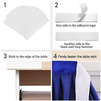 17ft Royal Blue Table Skirt Rectangle Table Polyester Pleated Table Skirt Desk Skirt for Teacher Desk Dorm Ruffle Table Skirt Wedding Birthday Party Baby Bridal Shower Banquet Table Decoration - Image 4
