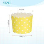 HARFINGTON 150Pcs Paper Baking Cups 6oz Disposable Bulk Cupcake Dot Yellow - Image 2