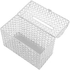 Crystal Wedding Card Box with Heart Lock Wedding Money Box Treasure Chest Silver Bead Card Receiving Memory Storage for Wedding Reception Birthday Graduation Baby Shower Party (Silver) - Image 4