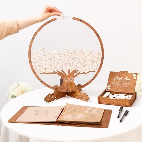 2B1WEDDING Personalized Wedding Guest Book Alternative with Tree Leaves - Image 6