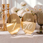 Novabright 1-10 Oval Wedding Table Number Plates with Transparent Stand by Unknown