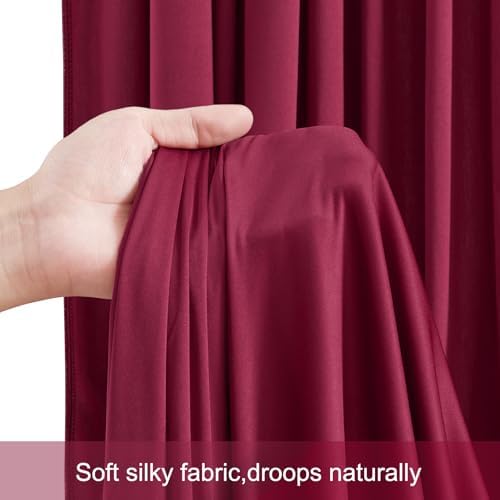 20ft x 12ft Burgundy Backdrop Curtains Wrinkle Free Backdrop Curtain for Wedding Parties Maroon Fabric Backdrops Drapes Back Drop Cloth Bridal Shower Stage Curtains Wedding Decorations for Reception - Image 6