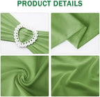 Pack of 60 Spandex Chair Sashes Bows Stretch Chair Cover Band with Buckle Slider Universal Elastic Chair Ties for Wedding Banquet Party Event Decoration (Sage Green) - Image 3