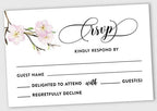 50 Blank RSVP Cards with White Envelopes-Floral & Leaves Style Response Card-RSVP for Wedding-Rehearsal Dinner-Baby Shower-Bridal Shower-Engagement Party Invitations by Inkdotpot