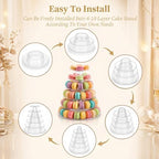 6 Tiers Clear Macaron Tower Stand, 2 Pcs Plastic Macaron Display Holder - Image 6