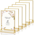 PPH-Sisy 8X10 Gold Frames Double Sided Acrylic Sign Holder Tabletop Picture Frames Vertical Display Stand for Photos Wedding School Home,Set of 6 by PPH-SisyPurchaseNow