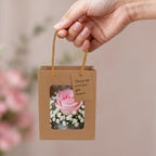 UCEHIPAW 54 Pcs Brown Paper Gift Bags with Window, Handles and Tags, 7.5 x 3 x 6 In, Perfect for Wedding, Baby Shower, Birthdays, Parties - Image 3