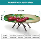 Tempting Cherry Fruit Print Oval Tablecloths Stain and Wrinkle Resistant Washable for Birthday New Year Bachelor Party Graduation Fits for 52" x 70" Oval Table - Image 4
