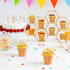 Cinnvoice 12 Set Ceramic Mini Honey Bee Pots with Honeycomb Stand Dippers Bee Charms Cupcake Planter Hexagon Display Holder Honey Party Favors for Baby Shower Guests Wedding Birthday Party Decor - Image 5