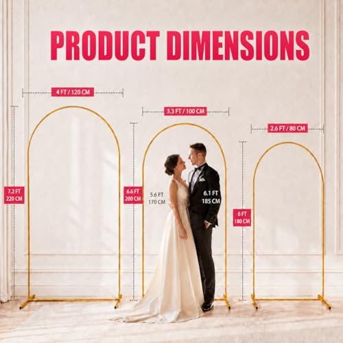 2 Pack Arch Backdrop Stand (7.2FT/6FT), Balloon Arch Stand - Image 3