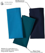 Multi Color Cloth Napkins 18x18 Inch - Set of 12-100% Cotton, Soft - Perfect Hotel Quality Napkin for Table, Dinner, Weddings, Everyday Dining - Turquiose Blue, Teal Green, Navy - Image 2
