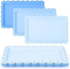 6 Pcs Blue Serving Trays Plastic Food Platters by Acellegic