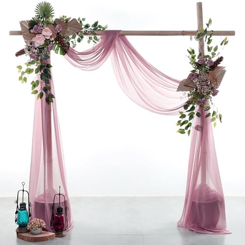 Pack of 2 Wedding Arch Drape Panel Fabric 30" x 100ft - Mauva - Image 2