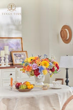 TINGE TIME Rainbow Artificial Flowers Combo, Rose Dahlia Wedding Flowers - Image 3