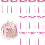 400 Pcs Purple Satin Ribbon Bows Cake Toppers by Unknown